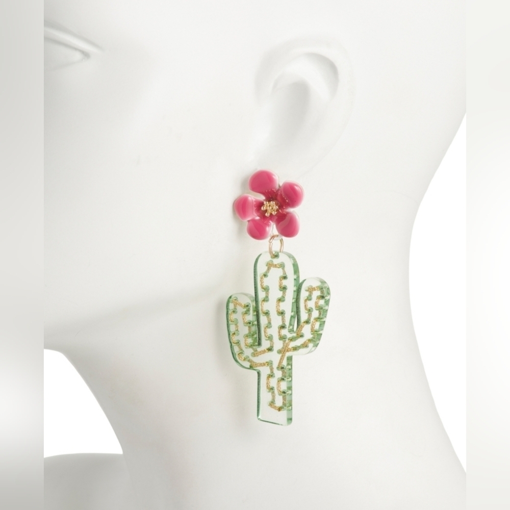 Betsey Johnson Cactus Earrings - Picture 2 of 2